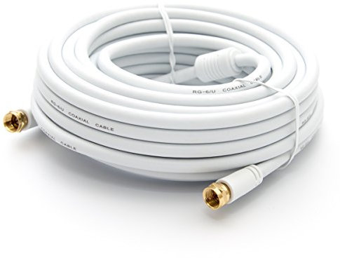 Premium X 30m Basic-LINE SAT TV Antennenkabel F-Anschlusskabel Koaxial-Kabel mit Mantelstromfilter HDTV 4K - Weiß