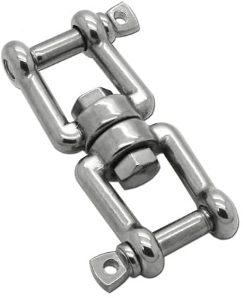 Émerillon Manille Chaînes Oeil - Mâchoire D'ancrage Connecteur Pivotant Acier Inox V4A Shekel Corde Marine Ø 6-10mm, Variante:6mm - 1 Stück