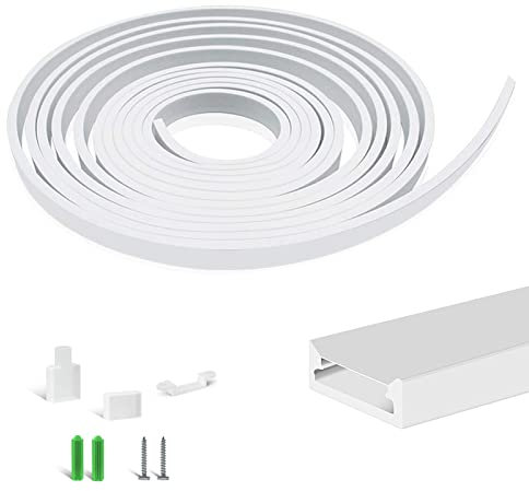 Newest 16.4FT/5M Silicone LED Channel System, U Shape 5x13mm DIY LED Neon Rope Light Fully Enclosed IP67 Waterproof Tube for 10mm LED Strip Lights Installation, for Indoor Outdoor Ambient Decor