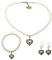 Alpenflüstern Trachtenschmuck-Set Perlen-Trachtenkette, Trachten-Armband und Trachten-Ohrhänger Strassherz-Hirsch - Damen-Trachten-Schmuck, Trachtenset Creme-weiß SET046