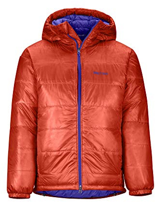Marmot Herren Leichte Daunenjacke, 800 Fill-power, Gefütterte Steppjacke, Wasserabweisend, Winddicht West Rib Parka, Victory Red, XL, 74420