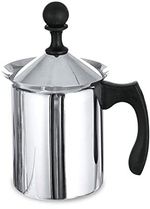 Deals - Montalatte Manuale, 400ml, Impugnatura Ergonomica, Bordo Antigoccia, Stantuffo Retinato, Acciaio Inossidabile, Qualificata e Certificata, per Casa, Bar, Ristorante.