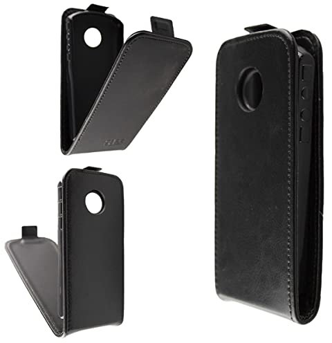 caseroxx Flip Cover für Emporia Simplicity (V27) in schwarz – Handy-Tasche mit Kreditkartenfächern & Magnetverschluss aus Kunstleder, schlank & funktional
