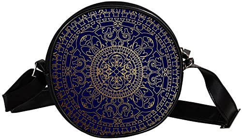 GORDESC Orientalische Umhängetasche mit Mandala-Motiv, rund, für Damen und Mädchen