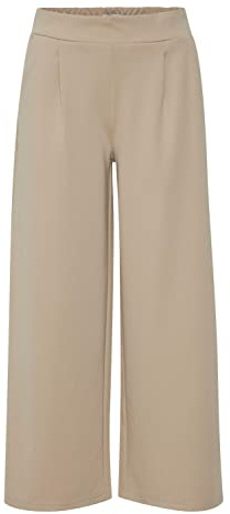 ICHI IHKATE SUS Wide PA Damen Hose Stoffhose mit Stretch gerader Schnitt Elastikbund Crop Länge