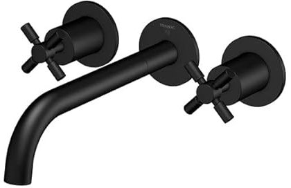 Steinberg Serie 250 Waschtischarmatur, Komplettset, 3-Loch, inkl. Unterputzkörper, Ausladung 245mm, 2501916, Farbe: Schwarz