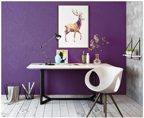 CULTS Violet Foncé Papier peint intissé 9,5 x 0,53 m Couleur Pure Papier peint 3D Tacheté Papier peint Minimaliste non tissé pour la maison Chambre Salon Papier peint Décoration murale