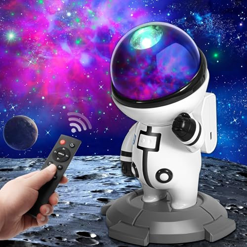 Astronauta Proiettore Stelle Soffitto, Lampada Proiettore Spaziale Galassia Luci Notturna,Timer,Luminosità e Velocità Regolabili, Proiettore Galassie per Camera da Letto,Regalo Bambini e Adulti