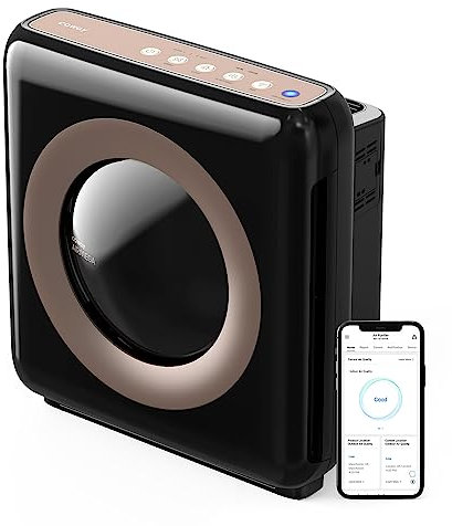 Coway Airmega Mighty WLAN AP-1512HHS App-fähige intelligente Technologie, kompatibel mit Amazon Alexa Echter HEPA Luftreiniger Allergiker, Schwarz/Bronze