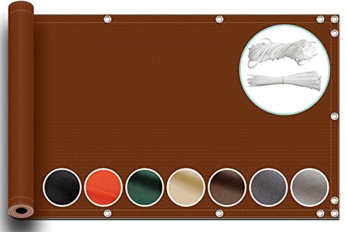 ZQXFZ Sichtschutzzaun 220x900cm terassendeko Oxford-Stoff SchattenküHlung, Staubdicht Balcony Privacy Screen Sichtschutz Zaun -Rost Rot.