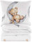 Cotton Market Bettwäsche 155x200 cm - Bettwäsche Baumwoll-Mikrofaser - Bettwäsche-Sets 3 Teilig - Bettbezug 155x200 cm und 2 Kissenbezug 70x80 cm - Weiß, Teddybären