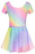 Arshiner Mädchen Ballettanzug Kurzarm Ballettkleid Kinder Ballettkleidung Regenbogen Tanzkleid Turnanzug mit Rock Tütü 150/8-9 Jahre