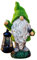 TERESA'S COLLECTIONS Lustig Gartenzwerge Gartendeko für Draußen 30cm Wetterfest Figur mit LED Solarlaterne Zwerg Gartenfiguren aus Kunstharz Gartenwichtel Grün