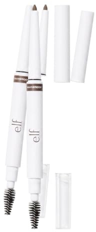 e.l.f. Instant Lift Waterproof Brow Pencil, Langanhaltender Augenbrauenstift Zur Pflege & Formung Der Augenbrauen, Vegan & Tierversuchsfrei, Deep Brown (Packung mit 2)