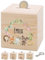 Bärenfreunde® - Personalisierte Spardose Kinder aus Holz mit Metallschloss - Spardose mit Namen mit kinderfreundlichem UV-Druck zum Sparen für Kinderträume (Tiere Kranz grünrosa)