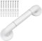 Baxcdyswe Agarraderas Baño para Mayores, 30 cm Asidero Ducha, Agarrador Ducha de Acero Inoxidable y Nylon, Asa de Seguridad, Barra Baño Minusvalido, Barras de Apoyo para Baño Blancas