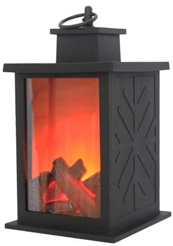 QYMLSH Electric Fireplace, Flameless LED, USB/Battery Powered, Realistic 3D Simulation Flame, Portable Tabletop, Retro Classic Style, Dual Power Supply, Includes USB Cable