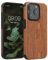 kwmobile Hülle kompatibel mit Apple iPhone 15 Pro - Holz TPU Case Handy Schutzhülle - Backcover Cover Holz Maserung Braun