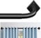 PESENP Curtain Poles for Eyelet Curtains - 85-321cm Black Curtain Rods - 25mm Diameter Adjustable Metal Industrial Curtain Pole for Doors Windows Blackout Curtains