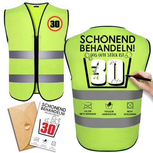 Eyezeeption 30/40/50/60 Geburtstag für Männer und Frauen, Lustige Geschenke Geburtstag Weste und Geburtstagskarte, Geschenke für Männer, Geschenk 30/40/50/60/70/80 Geburtstag Mann