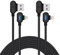 FOXSEA 90 Degree iPhone Charger Cord Lightning Cable 3M 2Pack Charging Cable with Blue LED Light Fast Charging Cord Nylon Braided Compatible with iphone 14/13/12/11 Pro MAX/XR/XS/8/7/6/Plus/SE/iPad
