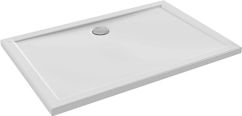 Jacob Delafon Receveur Douche Extraplat Camille 120x80cm, Céramique, Blanc | Céramique recyclée (10%). Antidérapant PN12. Ressaut anti-débordement