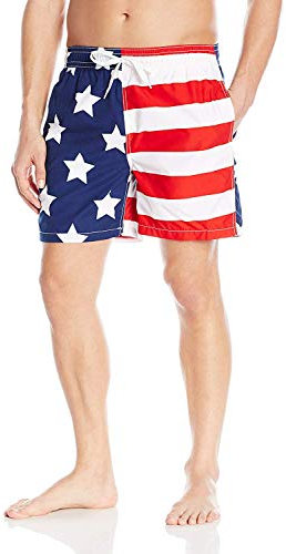 Kanu Surf Herren Monaco (Normale und erweiterte Größen) Badehose, USA-Flagge, XL