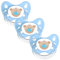 dentistar Silikon Schnuller 3er-Set - Größe 1 Schnuller 0-6 Monate - Zahn- & kieferfreundlicher Nuckel mit Dental-Stufe – BPA-frei – Made in Germany - Bär, Blau
