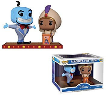 Funko 29375 POP Vinyl: Disney: Movie Moment: Aladdin: Genie and Aladdin's First Wish, Multi