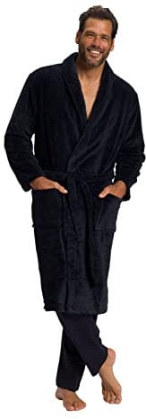 JP 1880 Herren große Größen Übergrößen Menswear L-8XL JP1880 Bademantel, Homewear, Mikrofaser, Bindegürtel, bis 8 XL dunkel Marine L 701445730-L