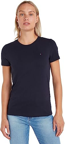 Tommy Hilfiger HERITAGE CREW NECK TEE Kurzarm Strickoberteile Damen, Blau (MIDNIGHT), XXS