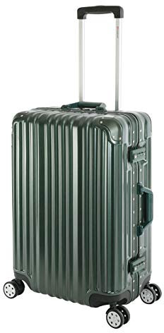 Travelhouse London Koffer Grün M-65cm · Alu-Rahmen · Polykarbonat Hartschale · 2X TSA Zahlenschloss · 4X Doppelräder · 360° Rollen · Vol. 67L