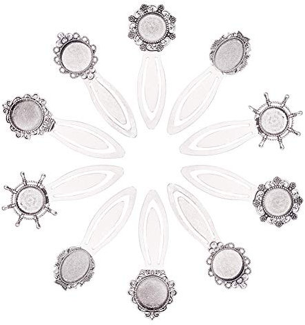 NBEADS 10 Sätze Lesezeichen Cabochons Anhänger Einstellung Mit Clear Domed Glass Cabochon Für DIY Machen