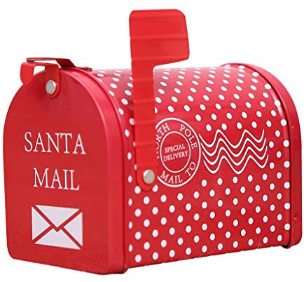 Fenteer Weihnachten Briefkasten Eisen Postkasten Kinder 13x8x9,5 cm, Typ 1
