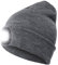 RFWIN LED Beanie Hat, Bright Rechargeable Headlamp Cap, Unisex Lighted Winter Knit Hat for Hunting, Camping, Grilling, Running, Walking Grey