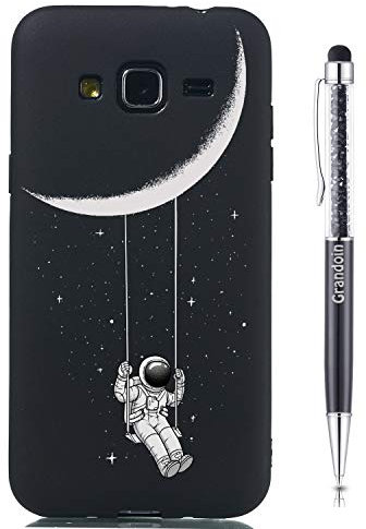 Grandoin Kompatibel mit Samsung Galaxy J3 2016 / J310 Hülle, Süßes Muster Ultra Dünn Weiche TPU Silikon Schutz Handy Hülle Handytasche Etui Schale Schutzhülle Case Cover Tasche (Astronaut)