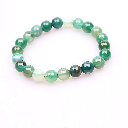 Stein Armband,Naturstein Armreif 7 Chakra 6 Mm Grüner Achat Malachit Stein Perlen Yoga Energie Charme Armbänder Schmuck Für Anxity Männer Mädchen