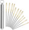 12 Pieces Large Eye Blunt Sewing Needles Tapestry Stainless Steel Yarn Knitting Needles Embroidery Hand Sewing Needles with Aluminum Needle Storage Tube