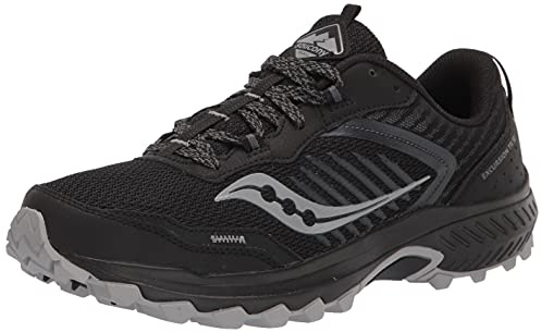 Saucony Men's Excursion TR15 Trail Running Shoe, Black/Shadow, 12