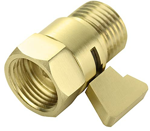 Wasserdurchflusskontrolle, Absperrventil, Gold verstellbarer Wasserdruckregler für Handbrause & Bidet-Sprüher, gebürstetes Messing Hochdruckregler G1/2