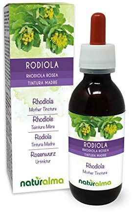 Rodiola (Rhodiola rosea o Sedum roseum) radici Tintura Madre analcoolica Naturalma - Estratto liquido gocce 120 ml - Integratore alimentare - Vegano