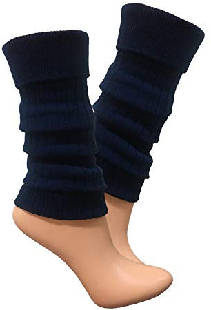 Gamaschen Damen Stulpen Beinwärmer Beinstulpen Stulpen Legwärmer Strümpfe Overknees 092 (Navy blau)