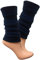 Gamaschen Damen Stulpen Beinwärmer Beinstulpen Stulpen Legwärmer Strümpfe Overknees 092 (Navy blau)