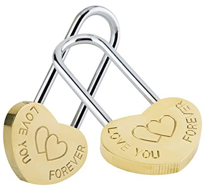 VerSail - Lucchetto a forma di cuore, con incisione Love-You-Forever, per innamorati, matrimoni, San Valentino, anniversari, viaggi (senza chiave)