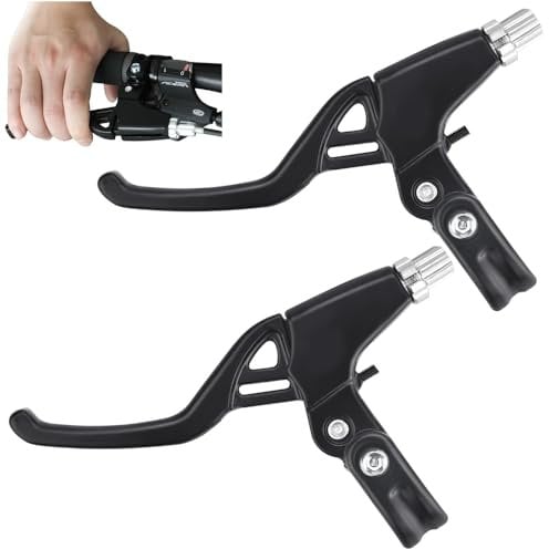 PERFETSELL 1 Paar Bremshebel Fahrrad Aluminiumlegierung Fahrradbremse Bremsgriffe Rennrad Schwarz Mountain Road Bike Fahrradbremsgriff für Lenker mit 22 mm Durchmesser