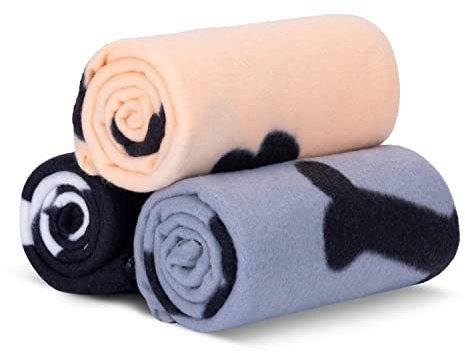 Nobleza 3 Stück Verdickt Hundedecke Fleece Weiche Fleecedecke Waschbar Katzendecke Hunde Decke Outdoor Flauschig Deck für Haustier Hunde Katzen Welpen Weiche Warme Matte, 120 * 100cm
