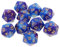 Colcolo 10 Pezzi Dadi a 20 Facce D20 Dadi Poliedrici per da Sotterranei E Draghi, Blu Viola