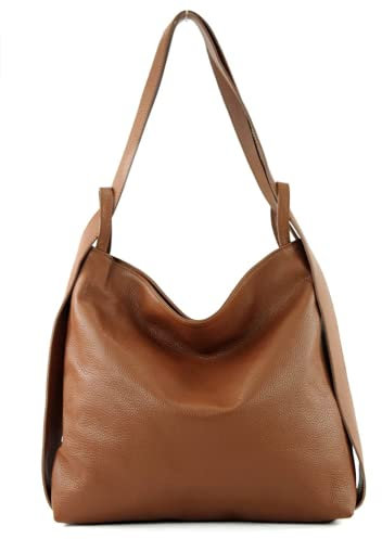 Modarno Shopper Damen Rucksack aus echtem Leder 2in1, Leder