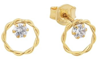 Amor Ohrstecker Damen Ohrschmuck, mit Zirkonia synth, 0,7 cm, Gold, Kommt in Schmuck Geschenk Box, 2032500