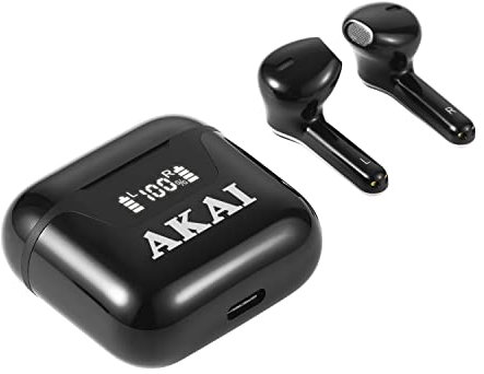 Akai Bluetooth 5.1 Kopfhörer In-Ear Kabellos - Superleicht - Ladecase mit Ladeanzeige - Freisprechfunktion, Fester Halt und Komfort bei Allen Aktivitäten